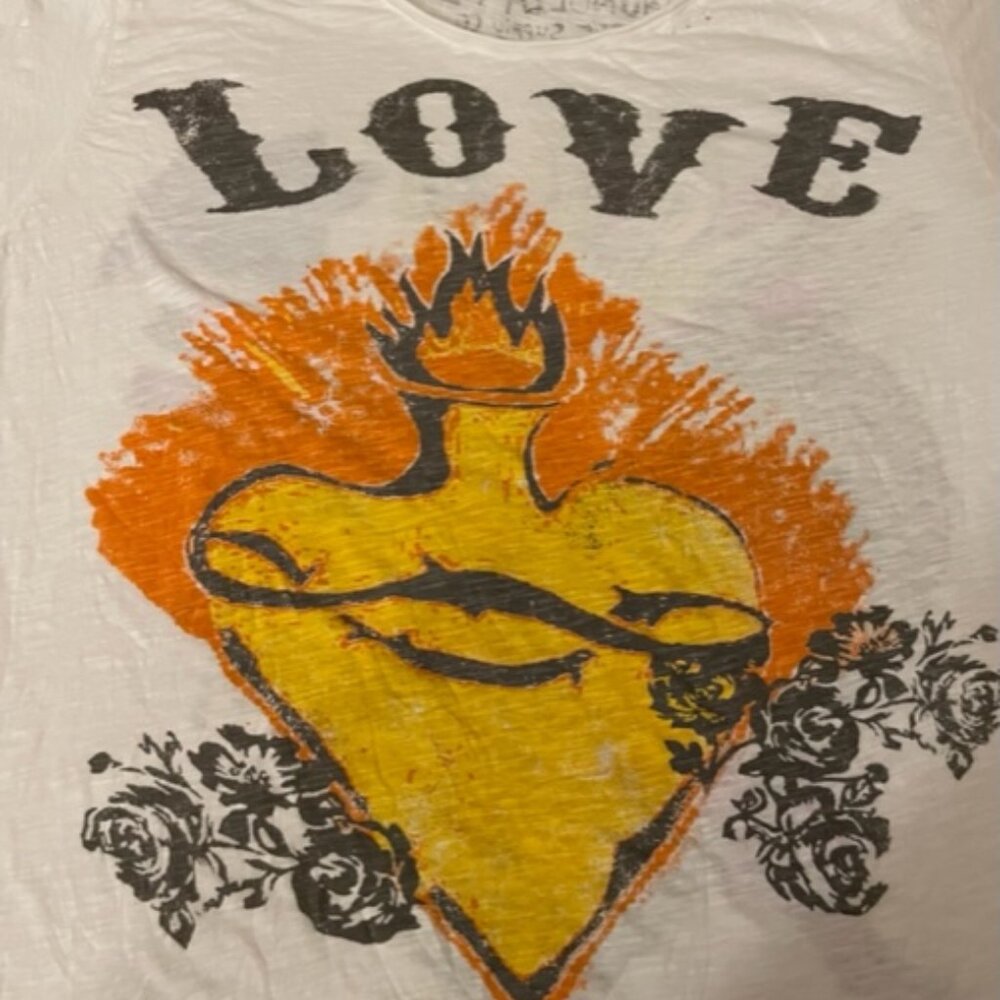 Magnolia Pearl St Augustine T-shirt White Love Boyfriend Faded